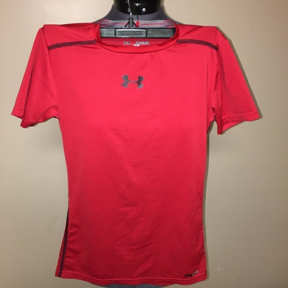 Under Armour Red Athletic Shirt Youth Med